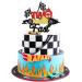 Cyodoos 1Pcs Two Fast Cake Topper Race Car Cake Decoration Racing Car Theme Race Car Theme 2nd Birthday Party Decoration Boy Girl Second Birthday Flag Sign Supplies
