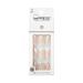 KISS imPRESS No Glue Mani Press On Nails Design 'On My Mind' White Medium Size Almond Shape Includes 30 Nails Prep Pad Instructions Sheet 1 Manicure Stick 1 Mini File Beige and White