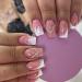 YOSOMK Luxury Press on Nails Short Pink Square Fake Nails with Designs Rhinestones French Tip Nails Glossy Acrylic Artificial Glue on Nails for Women and Girls 2A-Pink Square Nails