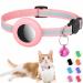 Airtag Cat Collar Reflective Air tag Cat Collar with Bell and Prefect Size Waterproof Airtag Holder Compatible with Apple Airtag Cat AirTag Collar with Breakaway Safety Buckle for Kitten Puppy pink