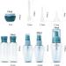 Rintal ZKSM Travel Bottles Set - 6 Empty Cosmetic Containers with Labels Funnel & Straw for Liquids - Perfect for Water & Emulsions (Blue & Transparent) - Buy Online on SooperMarket.com