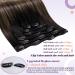 Laavoo Clip In Extensions | Real Hair Black Ombre Balayage | 35cm Invisible 7PCs 105g #1b/8/22 - Buy Online on SooperMarket.com