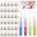 ACBOOR 100 pieces interdental brushes Zw ngerb cnebrush dental brushes tooth space brush brushed reusable for cleaning tooth cleaning Tool between the teeth red blue light green orange