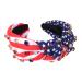 Patriotic Rhinestone Cross Headband - 4th of July Crystal Twist Hair Accessory - Buy Online on SooperMarket.com