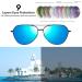 Joopin Polarised Aviation Sunglasses | Al-Mg Metal Frame | UV Protection for Men & Women | Driving Sun Glasses - B05 Black/Mirrored Blue - Buy Online on SooperMarket.com