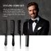 Phoetya 4-Piece Wide Tooth Comb Set for Men - Professional Styling, Heat Resistant, Anti-Static, Detangling - Black - Buy Online on SooperMarket.com