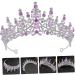 Purple Crystal Crown Tiara for Bridal Women Tiara Bridal Headpieces for Party Wedding Bridal Headband Bride Headdress Bridal Tiara Shiny Headband Wedding Bridal Hair Decor Tiaras 18X18CM Silver - Buy Online on SooperMarket.com