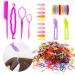 1000Pcs Elastic Hair Bands 2Pcs Rubber Hair Band Remover Cutter 2Pcs Topsy Tail Hair Tool Kit 10Pcs Hair Clips 10Pcs Hair Ties for Toddler Baby Girls Pain Free Ponytail Remover Tool Hair Styling Set