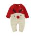 DovFanny Baby Romper Baby Boys Girls Cute Christmas Jumpsuit Winter Knit Reindeer Long Sleeve Warm Outfit for Newborn Baby 3-6 Months Red