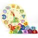Wooden Learning Clock Toy for Kids - Educational Clock with Rope Numbers & Shapes | Perfect for Children Ages 3+ - Buy Online on SooperMarket.com