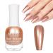 MIZHSE Chrome Nail Polish Rose Glod Mirror Nail Polish for Nail Art Long-lasting Mirror Metallic Effect Nail Polish 0.53oz Gorgeous Quick-Dry Reflective Nail Polish for Fingernail Toenail Manicure