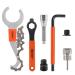 Bike Tools Set of 7, Has 3 in 1 Multi Bike Cassette Removal Tool with Chain Whip and Auxiliary Wrench & MTB Bracket Removal, Crank Puller Tool + 16mm Spanner, Portable Emergency Accessories Kit