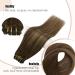 FSHINE 120g Ombre Clip-in Hair Extensions | 100% Remy Human Hair - Dark Brown & Caramel Blonde Balayage - 40cm - 7 Pieces - Buy Online on SooperMarket.com