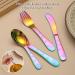 Evanda Rainbow Toddler Utensils Rainbow Titanium Coated 4 Pieces Stainless Steel Toddler Silverware Set Kids Utensils Forks and Spoons Mirror Polished Smooth Round Tableware and Dishwasher Safe 3.rainbow - Buy Online on SooperMarket.com