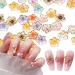 100Pcs Flower Nail Charms Flatback Resin Charms Design 3D Flowers Nail Gems and Charms Supply Acrylic Spring Blossom Tiny Flowers Nail Art Charms for Women DIY Manicure Nail Jewel Decor Accessories Mixed Color Flowers 2