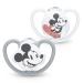 Nuk Space Schnuller |6-18 months |Pacifier with extra ventilation |BPA-free silicone |Disney Mickey Mouse |Gray and white |2 pieces 6-18m Standard Mickey Mouse