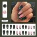 Green Rhinestone French Tip Press on Coffin Nails - Medium Full Cover Glitter Acrylic False Nails for Women - Buy Online on SooperMarket.com