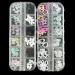 3D Nail Charms 2 Boxes Multi-Shape Black White Aurora Bows Heart Nail Art Charms Nail Pearls Bowknot Stars Shell Nail Rhinestones Gems for Nail Art Decoration DIY Crafts (E)