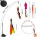 Autoau Interactive Cat Toy with Suction Cup Bird Feather Teaser Wand - Ideal for Indoor Cats and Kittens - 5 Bells, Feather Filler, Training Tool - Buy Online on SooperMarket.com