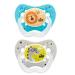 Nip Schnuller "Life": reduces pressure on teeth and pine silicone pacifier made in Germany BPA-free size 3 16-32 months silicone boy boy 16-32 months (2 pack)