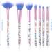 WLLHYF 7 Pack Makeup Brush Set Stylish Glitter Cosmetics Brushes Kit Professional Blending Brush with Crystal Sequins Handle for Eye Shadow Eyeliner Foundation Powder Concealer Blush Lip Women (Blue) - Buy Online on SooperMarket.com
