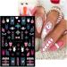 JMEOWIO 10 Sheets Christmas Pink Nail Art Stickers Decals Self-Adhesive Snowflake Winter Holiday Cute Elk Nail Supplies Nail Art Design Decoration Accessories - Buy Online on SooperMarket.com