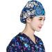 Printed Cotton Bouffant Turban Working Cap - Adjustable Scrub Hat for Hair Cover - Buy Online on SooperMarket.com