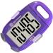 OZO Fitness CS1 Easy Pedometer for Walking - Step Counter with Large Display, Clip on and Lanyard Purple