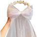 First Communion Veil with Light and Crystal First Holy Communion Veil for Girls White Bow and Flower Crown Lace Veil First Communion Headpiece for Girls First Communion Veil - Buy Online on SooperMarket.com