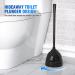 Uptronic All-Angle Toilet Plunger with Holder - Heavy Duty Black Plunger for Bathroom - Buy Online on SooperMarket.com