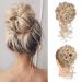 REECHO Messy Bun Hair Piece Tousled Updo Elastic Hair Bun Hair Piece for Women Synthetic Messy Hair Bun Donut Accessories Scrunchies - Medium Blonde