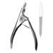 XE Stainless Steel False Nail Tip Clipper Professional Nail Extension Clipper with Coarse Nail File Manicure Pedicure Acrylic Gel Nail Trimmer - Ideal Nail Art Cutter Tool