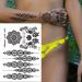 Black Henna Temporary Tattoos Set - Sexy Lace, Indian Mandala, Elephant, Flower Chain Designs - Waterproof Body, Arm, Face Decals for Wedding Party - 6 Sheets - Buy Online on SooperMarket.com
