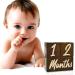 Solid Wood Baby Milestone Age Blocks - Gender Neutral Newborn Gifts & Keepsakes (3 Pcs, Brown) - Picture Props for Weekly, Monthly & Yearly Updates - Buy Online on SooperMarket.com