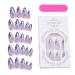 Almond Press on Nails | Medium Stick on Nails Acrylic Fake Nails - Rhombus Crystal Full Cover Fake Nail Kit in 12 Sizes for Manicure Enthusiasts Women Girls