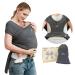 Baby Wraps Carrier | Breathable Hands-Free Sling for Newborn to Toddler | Adjustable Dark Grey Baby Carrier - Buy Online on SooperMarket.com