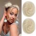 REECHO 2 PCS Mini Claw Clip in Messy & Cat Ears Hair Bun Extensions Wig Accessory Updo Hairpieces for Women Girls (Pack of 2-3" Straight Light Blonde) Pack of 2 - 3" Straight Light Blonde