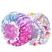 G2PLUS 2PCS Kids Shower Caps Elastic Bath Caps for Kids Double layer Children Shower Caps Reusable Childs Shower Hats for Girls/Boys Purple