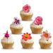 24 edible PRE CUT flowers kids childrens party decorations Wafer Paper Cupcake Fairy Cake Toppers