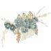 Healeved Crystal Flower Wedding Hair Comb - Hair Combs Hair Accessories for Women Green Bridesmaid Bridal Hair Accessories for Wedding Prom Birthday Party - Hair Accessories Wedding Guest