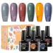 MEET ACROSS Jelly Gel Nail Polish Set 6 Morandi Colors Purple Blue Yellow Transparent Nude Gel Polish Kit Sheer Gel Polish UV LED Soak Off for Salon Gel Manicure and Nail Art DIY at Home (Jelly) Jelly Gray Purple Yellow