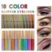 Long-lasting DekRion Green Glitter Eyeliner - Waterproof Eye Makeup | High-pigmented Liquid Eyeliner in Silver, Gold, Pink & Green - Buy Online on SooperMarket.com