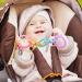 Vicloon Baby Teething Toy Set | Food Grade Silicone Teether Chew Toy for Babies 0-24 Months | Attachable Baby Teether Links in Pink Purple - Buy Online on SooperMarket.com