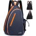 OUTPLORER Pickleball Bag - Reversible Crossbody Sling for Men and Women | Adjustable Backpack with Fence Hook | Neon Orange B Middle - Buy Online on SooperMarket.com