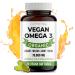 Vegan Omega 3 Supplement (Capsules/Softgels) - with Hemp Oil - 70 Easy To Swallow Softgels / 70 000 MG of Omega 3-6-9 / High Potency Natural Omega 3 Supplements Gummies - Rich in GLA - Made in Canada
