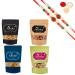 Jaiccha Ghasitaram Rakhi Gifts for Brothers Rakhi Dryfruits - Pack of 4 Garlic Peri Peri Pudina Barbeque Cashews Pouches Small 400 GMS with 2 Rudraksh rakhis