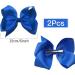 2 Pcs Blue Ribbon Hair Bow Clips Barrettes - Hair Styling Accessories for Girls & Women - Perfect for Christmas, Wedding, Birthday, Valentine's Day - 6 Inch - Buy Online on SooperMarket.com