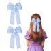 2 Pack Bow Hair Clips Pink Hair Bows for Women Girls Large Bow Clips Hair Barrette Hair Accessories(Light Blue)