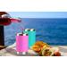 Housavvy 12 Oz Kids Tumblers | Spill-Proof Insulated Stainless Steel Cups with Lids & Straws | BPA-Free Toddler Smoothie Cups in Olive Green/Hot Pink - Buy Online on SooperMarket.com