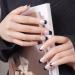 DANNI & TONI 28 Stickers Semi Cured Nail Wraps Soft Self-Adhesive Gel Nail Stickers Salon-Quality Gel Nail Polish Strips Manicure Stickers Set (Monochrome) Fine Glitter French Manicure Stickers